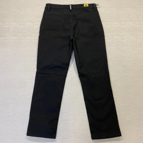 CAT Caterpillar Work Pants Mens 32 x 30 Black Canvas Fleece Lined Insulated - Picture 4 of 12